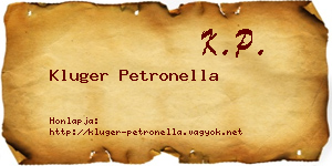Kluger Petronella névjegykártya